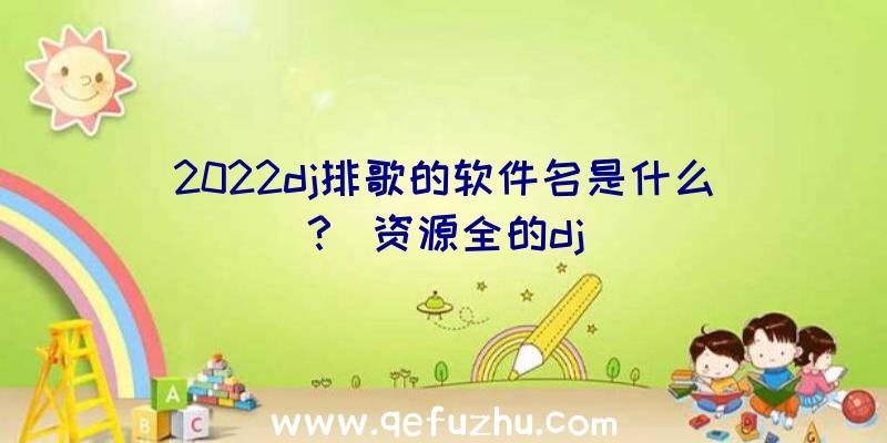 2022dj排歌的软件名是什么？